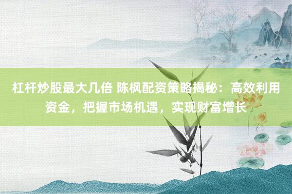 杠杆炒股最大几倍 陈枫配资策略揭秘：高效利用资金，把握市场机遇，实现财富增长