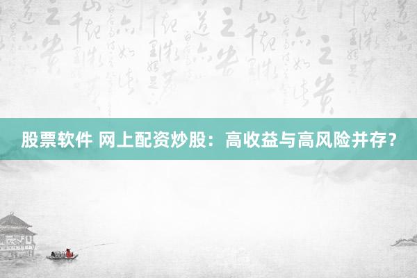 股票软件 网上配资炒股：高收益与高风险并存？