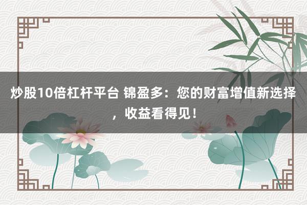 炒股10倍杠杆平台 锦盈多：您的财富增值新选择，收益看得见！