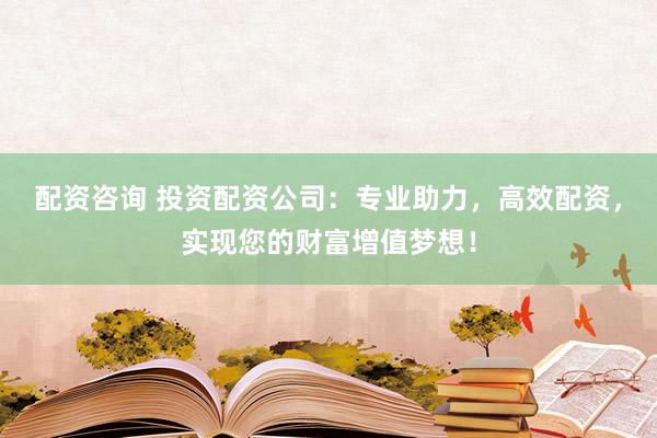 配资咨询 投资配资公司：专业助力，高效配资，实现您的财富增值梦想！