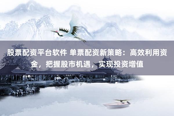 股票配资平台软件 单票配资新策略：高效利用资金，把握股市机遇，实现投资增值