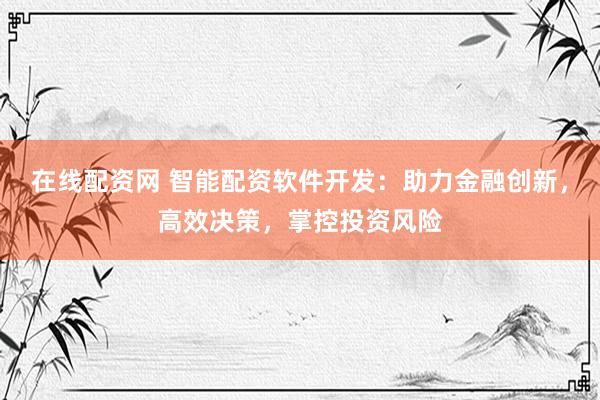 在线配资网 智能配资软件开发：助力金融创新，高效决策，掌控投资风险