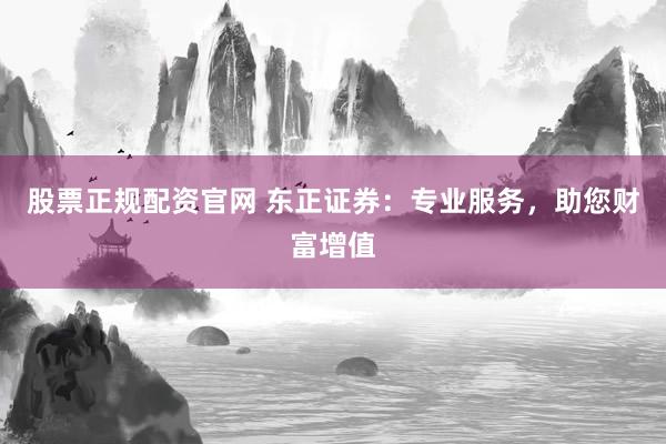 股票正规配资官网 东正证券：专业服务，助您财富增值