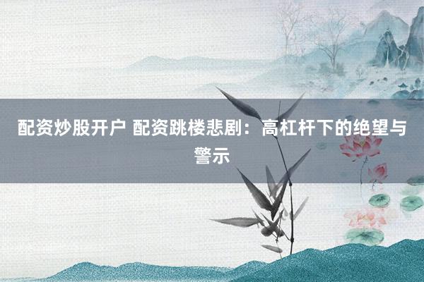 配资炒股开户 配资跳楼悲剧：高杠杆下的绝望与警示