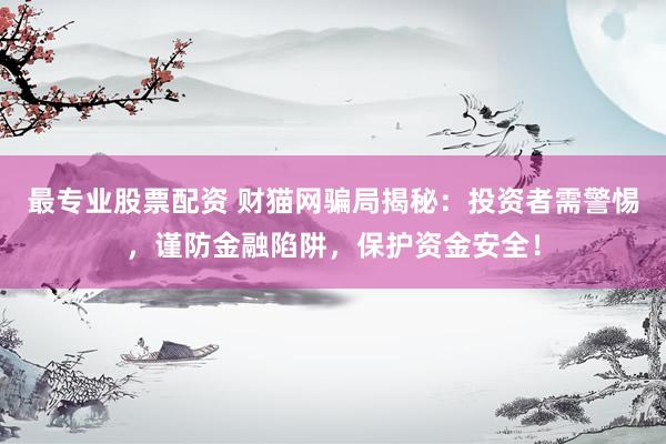 最专业股票配资 财猫网骗局揭秘：投资者需警惕，谨防金融陷阱，保护资金安全！