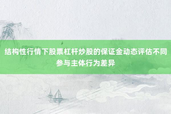 结构性行情下股票杠杆炒股的保证金动态评估不同参与主体行为差异