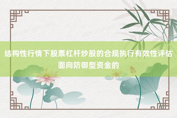 结构性行情下股票杠杆炒股的合规执行有效性评估面向防御型资金的