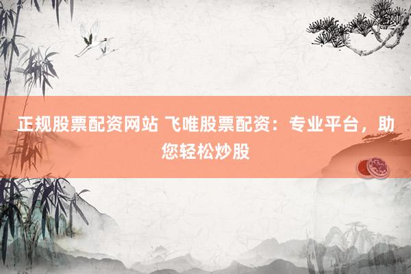 正规股票配资网站 飞唯股票配资：专业平台，助您轻松炒股
