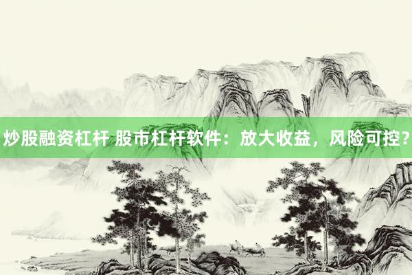 炒股融资杠杆 股市杠杆软件:放大收益,风险可控?