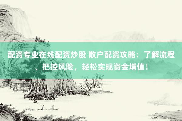 配资专业在线配资炒股 散户配资攻略：了解流程、把控风险，轻松实现资金增值！
